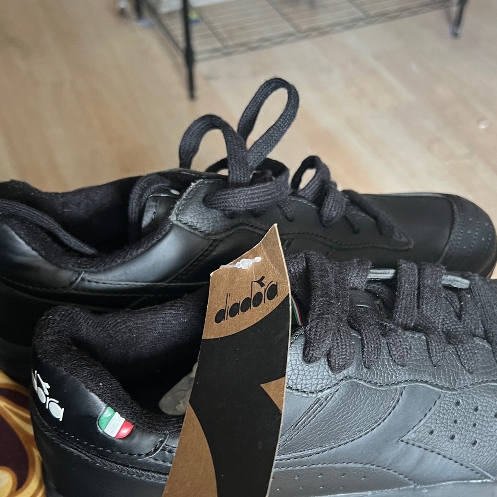 Diadora Men's Black Leather Sneakers